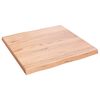 vidaXL Επιφ Τραπεζιού Αν Καφέ 60x60x(2-4)εκ. Ακατέργ. Μασίφ Ξύλο Δρυός