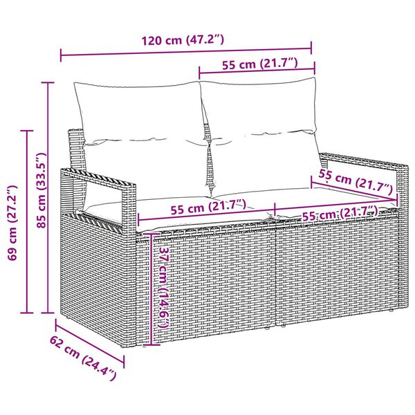 vidaXL Σετ Καναπέ Κήπου 8 pcs Beige, ανοιχτό γκρι Μεγάλο