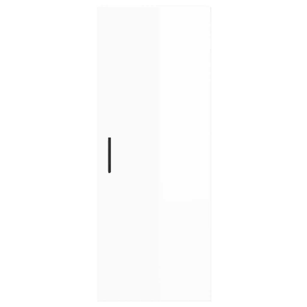 vidaXL Ντουλάπι Γυαλ. Λευκό 34,5 x 34 x 180 εκ. από Επεξεργασμένο Ξύλο