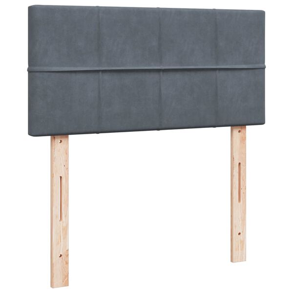vidaXL Κρεβάτι Boxspring με Στρώμα Σκούρο Γκρι 100x200 εκ. Βελούδινο