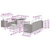 vidaXL Σετ Καναπέ Κήπου με μαξιλάρι 8 pcs Γκρι 90 x 55 x 71 cm