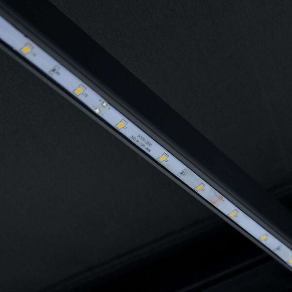 vidaXL Τέντα Συρόμενη Χειροκίνητη με LED Ανθρακί 300 x 250 εκ.