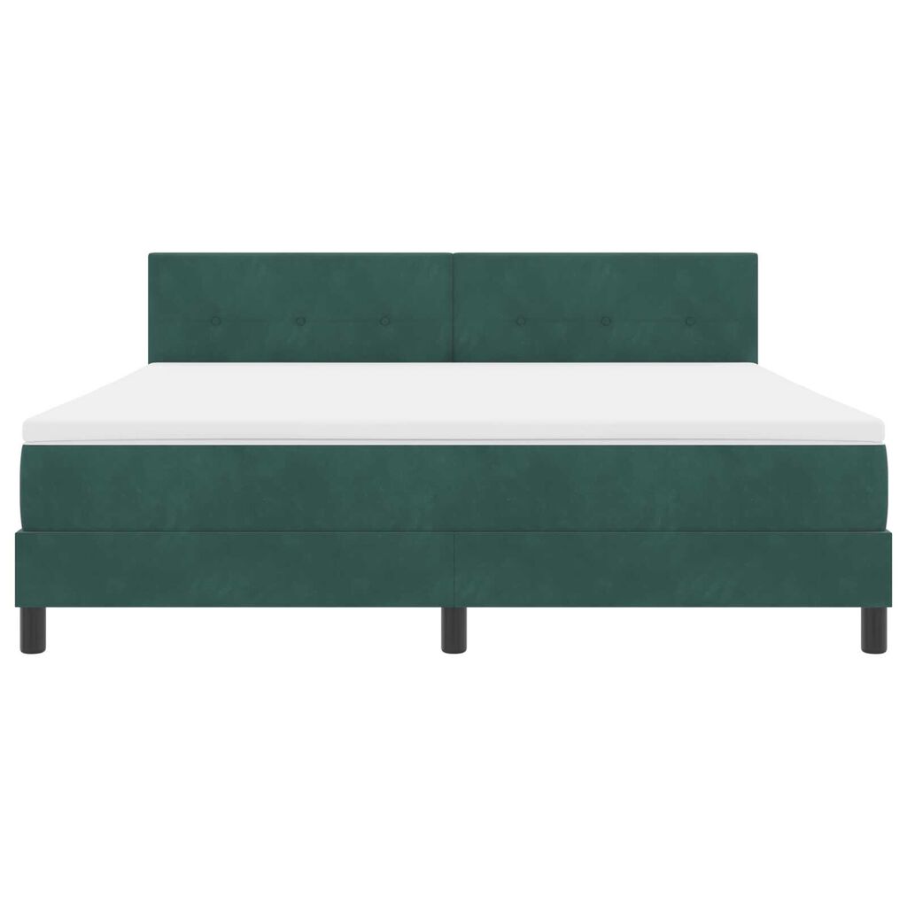 vidaXL Κρεβάτι με ελατήρια Σκούρο πράσινο 180 x 200 cm Βελούδο