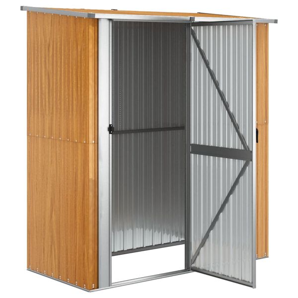 vidaXL Αποθήκη Κήπου Καφέ 180,5 x 97 x 209,5 εκ. Γαλβανισμένο Ατσάλι