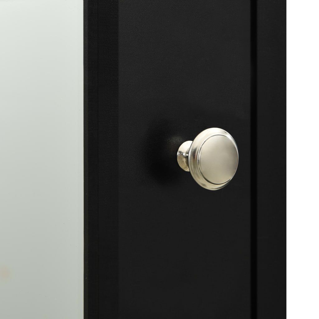 vidaXL Καθρέφτης Μπάνιου με Ντουλάπι Μαύρο 66 x 17 x 63 εκ. από MDF