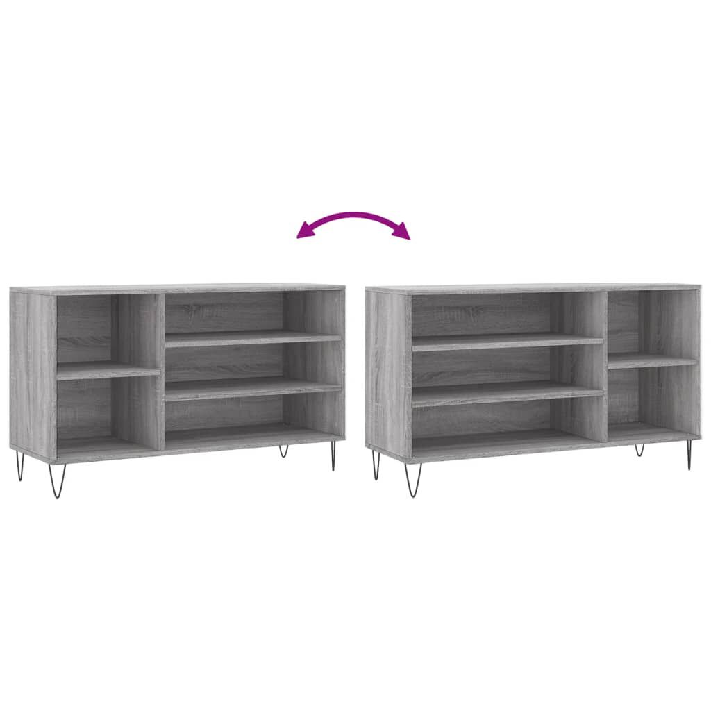 vidaXL Παπουτσοθήκη Γκρι Sonoma 102x36x60 εκ. από Επεξεργασμένο Ξύλο