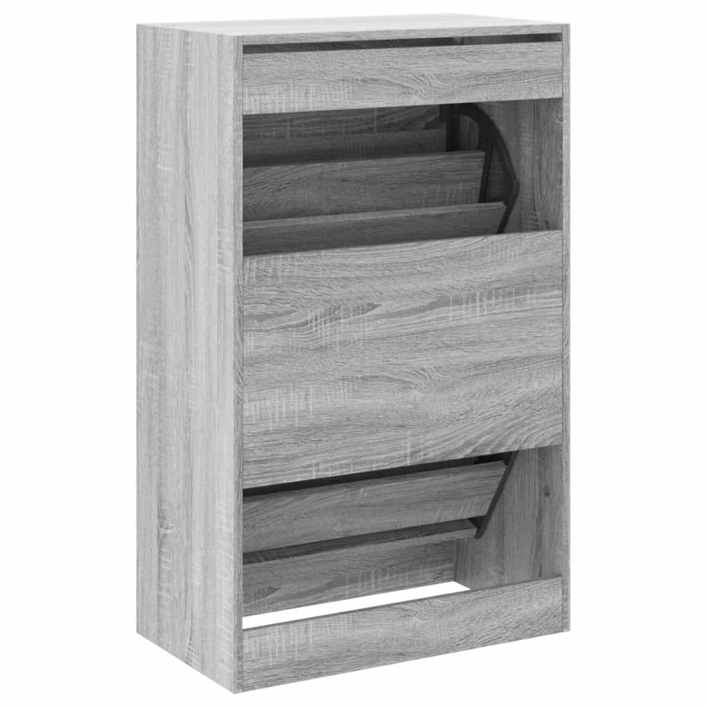 vidaXL Παπουτσοθήκη Γκρι Sonoma 60x34x96,5 εκ. από Επεξεργ. Ξύλο