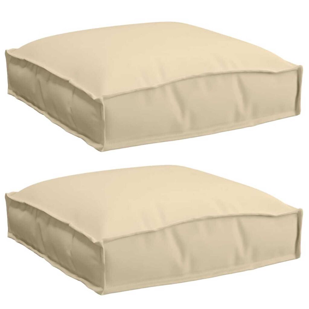 vidaXL Μαξιλάρι παλέτας για κάθισμα 2 pcs Μπεζ 40 x 40 x 8 εκ.