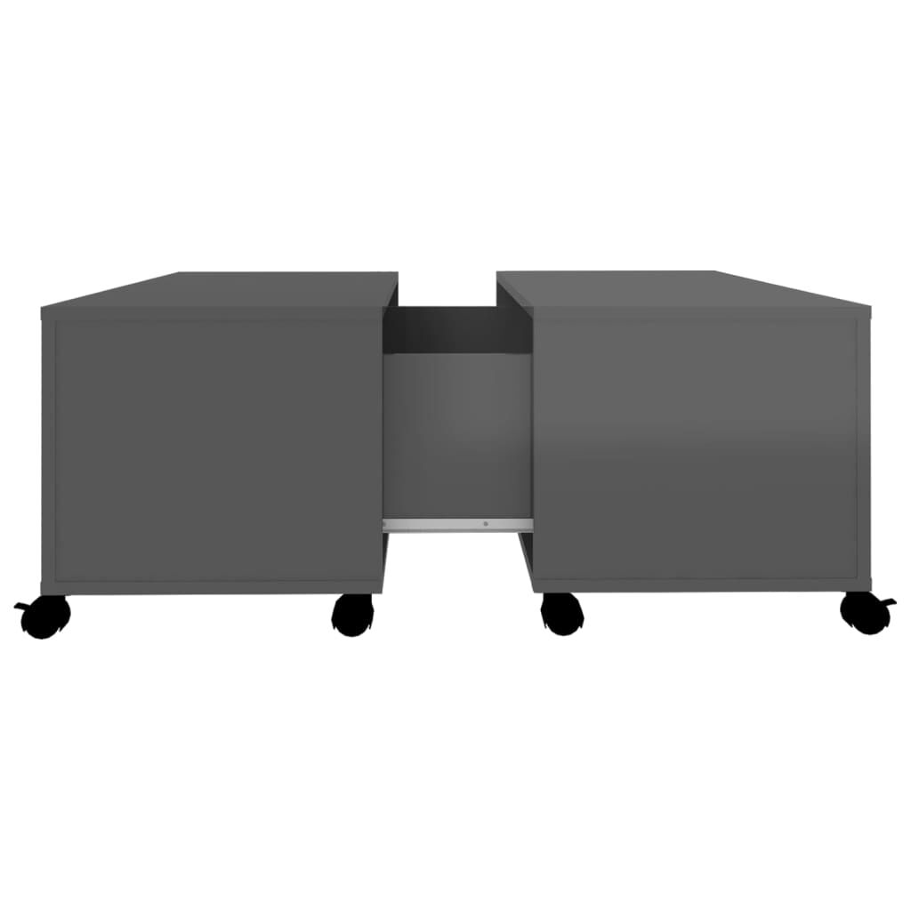 vidaXL Τραπεζάκι Σαλονιού Γυαλ. Γκρι 75 x 75 x 38 εκ. από Μοριοσανίδα