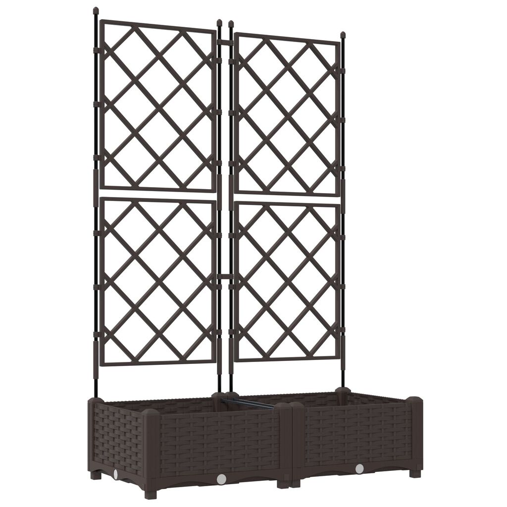 vidaXL Φυτευτής Κήπου με Πέταλο 2 τμχ Καφέ 80x40x125.5 εκ