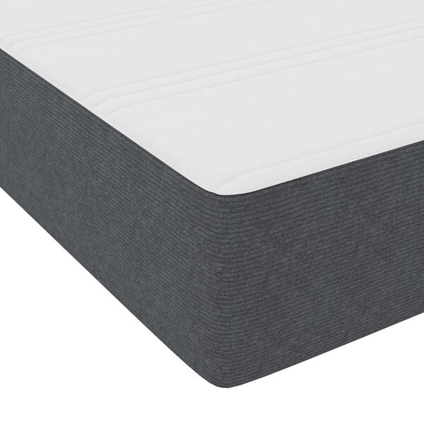 vidaXL Κρεβάτι Box Spring με Στρώμα σε Σκούρο Γκρι, 200 x 200 εκ, Ύφασμα Κορντούρας.