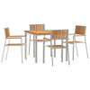 vidaXL Σέτ φαγητού για κήπο 5 pcs Καφέ Μασίφ ξύλο teak