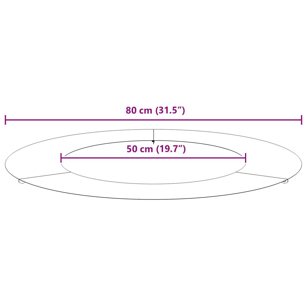 vidaXL Φλατ Δαχτυλίδια Δέντρων 5 pcs Μαύρο Ø50 / 80 εκ. Ατσάλι