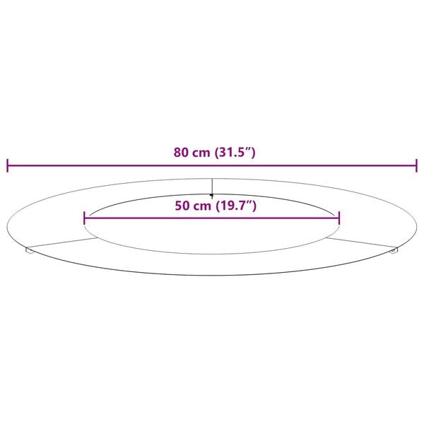 vidaXL Φλατ Δαχτυλίδια Δέντρων 5 pcs Μαύρο Ø50 / 80 εκ. Ατσάλι