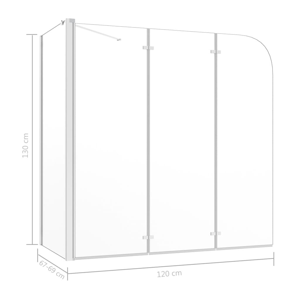 vidaXL Καμπίνα Μπανιέρας Διαφανής 120 x 69 x 130 εκ. Ψημένο Γυαλί