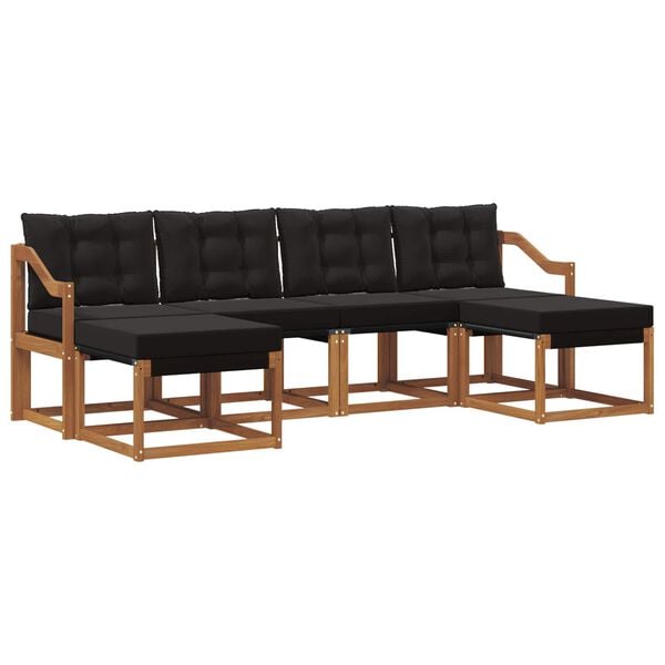 vidaXL &Sigma;&epsilon;&iota;&rho;ά &Kappa;&alpha;&nu;&alpha;&pi;έ &Epsilon;&xi;&omega;&tau;&epsilon;&rho;&iota;&kappa;&omicron;ύ &mu;&epsilon; &mu;&alpha;&xi;&iota;&lambda;ά&rho;&iota; 6 pcs &Phi;&upsilon;&sigma;&iota;&kappa;ό &kappa;&alpha;&iota; &Mu;&alpha;ύ&rho;&omicron;