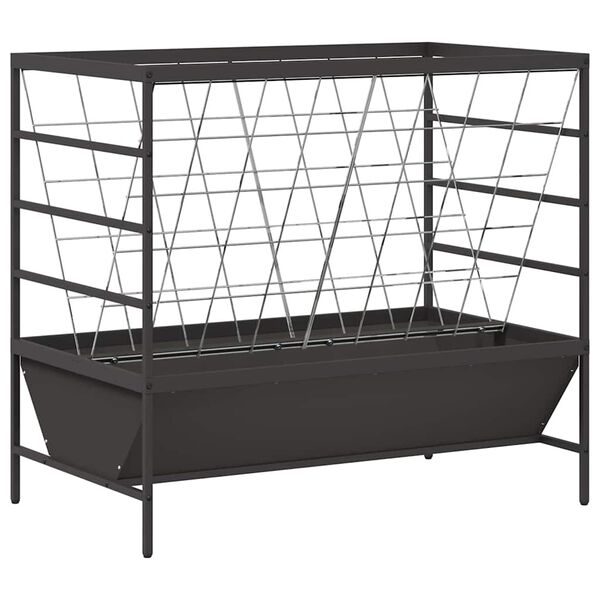 vidaXL Ταΐστρα για ζώα Μαύρο 100 x 60 x 90 εκ. Ψυχρής Έλασης Χάλυβας