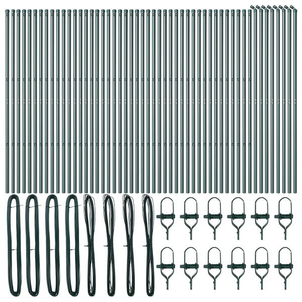 vidaXL Στύλος Περιφράξεων 52 pcs Πράσινο 3.2 x 3.2 x 200 εκ Ατσάλι