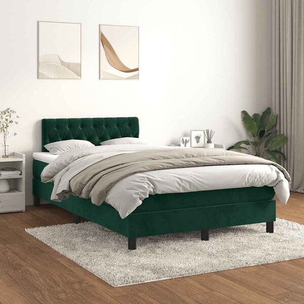 vidaXL &Kappa;&rho;&epsilon;&beta;ά&tau;&iota; Boxspring &mu;&epsilon; &Sigma;&tau;&rho;ώ&mu;&alpha; &Sigma;&kappa;&omicron;ύ&rho;&omicron; &Pi;&rho;ά&sigma;&iota;&nu;&omicron; 120x200&epsilon;&kappa;. &Beta;&epsilon;&lambda;&omicron;ύ&delta;&iota;&nu;&omicron;