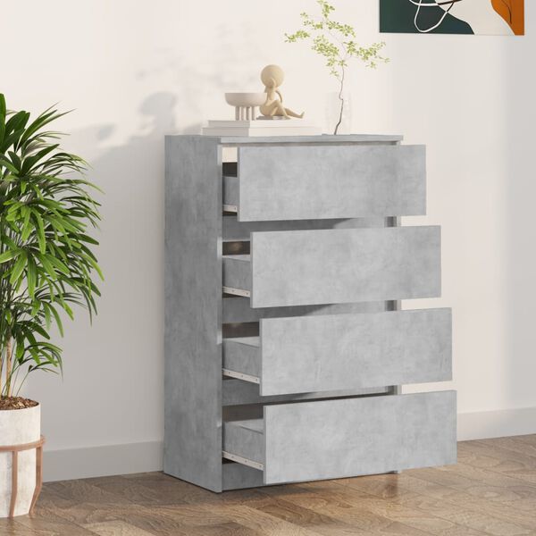 vidaXL Συρταριέρα Γκρι Σκυροδέματος 60x35x98,5 εκ. Επεξεργασμένο Ξύλο