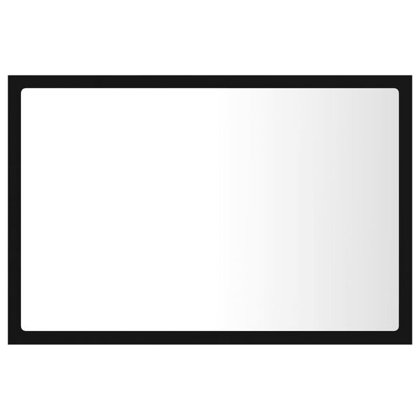 vidaXL Καθρέφτης Μπάνιου με LED Μαύρος 60x8,5x37 εκ. Ακρυλικός