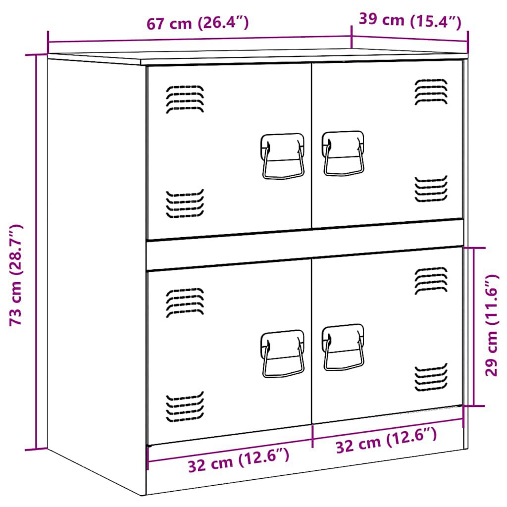 vidaXL Ντουλάπι Μουσταρδί 67x39x73 εκ. από Ατσάλι