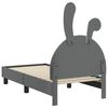 vidaXL Κρεβατική βάση για παιδιά με προσκέφαλο Ανοιχτό γκρι