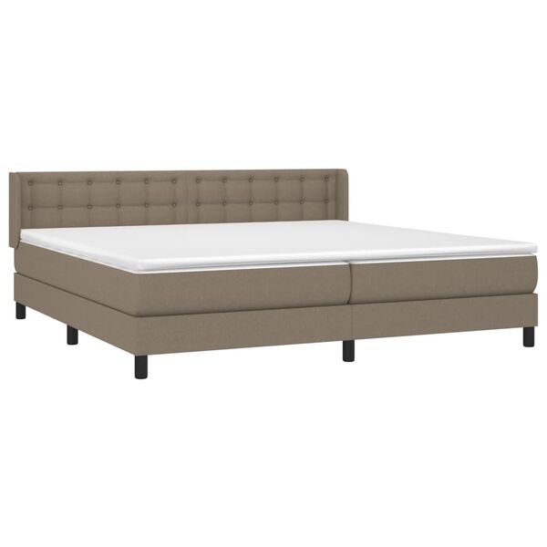 vidaXL &Kappa;&rho;&epsilon;&beta;ά&tau;&iota; Boxspring &mu;&epsilon; &Sigma;&tau;&rho;ώ&mu;&alpha; Taupe 200x200 &epsilon;&kappa;. &Upsilon;&phi;&alpha;&sigma;&mu;ά&tau;&iota;&nu;&omicron;