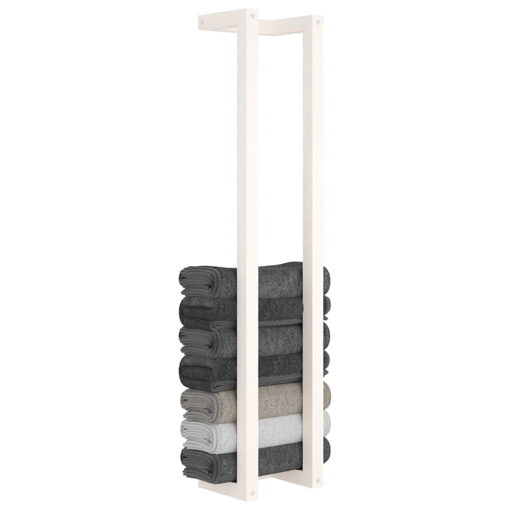 vidaXL Πετσετοκρεμάστρα Λευκή 23x18x110 εκ. από Μασίφ Ξύλο Πεύκου