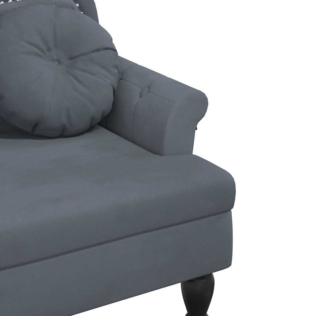 vidaXL Παγκάκι Σκούρο Γκρι 120,5 x 65 x 75 εκ. Βελούδινο με Μαξιλάρια