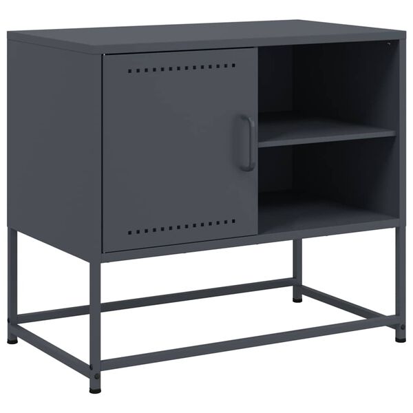 vidaXL Έπιπλο Τηλεόρασης Ανθρακί 68x39x60,5 εκ. από Χάλυβα