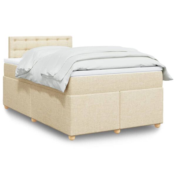 vidaXL &Kappa;&rho;&epsilon;&beta;ά&tau;&iota; Boxspring &mu;&epsilon; &Sigma;&tau;&rho;ώ&mu;&alpha; &Kappa;&rho;&epsilon;&mu; 120x190 &epsilon;&kappa;. &Upsilon;&phi;&alpha;&sigma;&mu;ά&tau;&iota;&nu;&omicron;