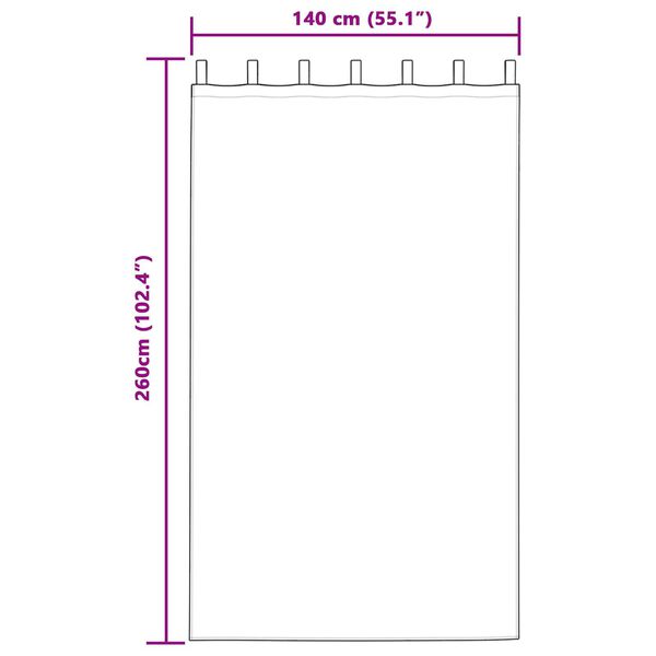 vidaXL Κουρτίνες με κουρτίνες 2 pcs Κρεμ 260 x 140 εκ. Πολυεστέρας