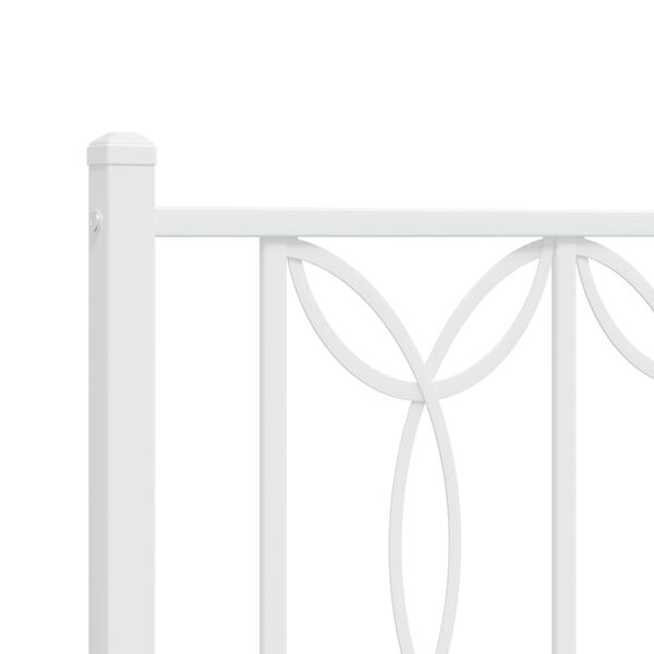 vidaXL Πλαίσιο Κρεβατιού με Κεφαλάρι&Ποδαρικό Λευκό 140x190εκ. Μέταλλο