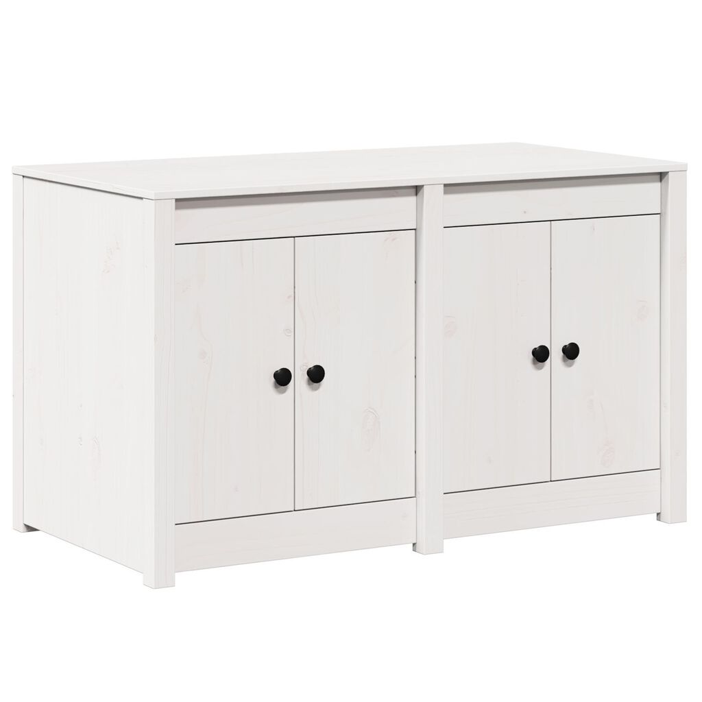 vidaXL Ντουλάπι Εξωτερικής Κουζίνας Λευκό 106x55x64 εκ. Μασίφ Ξύλο Πεύκου