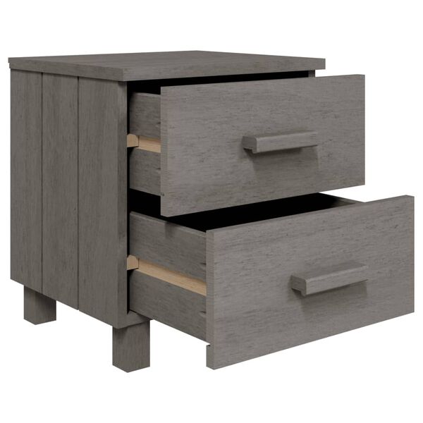 vidaXL Κομοδίνο HAMAR 2 Τεμ. Αν. Γκρι 40x35x44,5εκ. Μασίφ Ξύλο Πεύκου