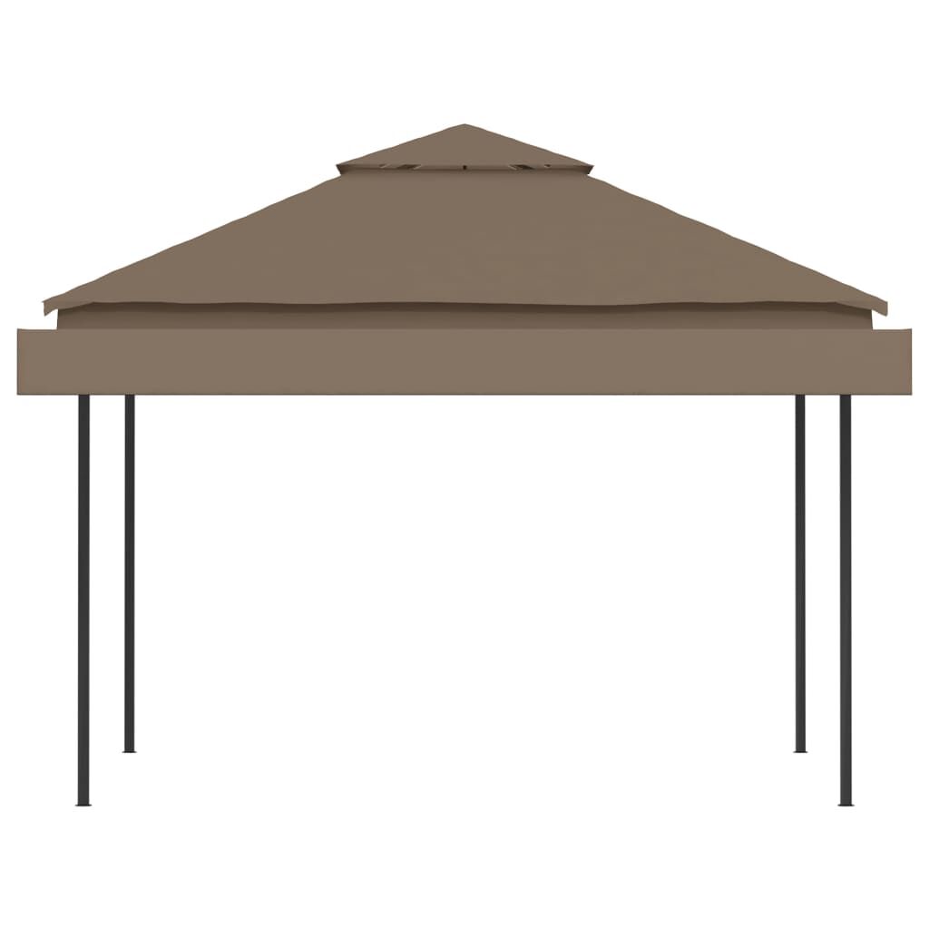 vidaXL Κιόσκι με 2 Επεκτεινόμενες Οροφές Taupe 3x3x2,75 μ. 180 γρ/μ²