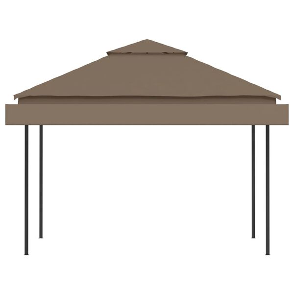 vidaXL Κιόσκι με 2 Επεκτεινόμενες Οροφές Taupe 3x3x2,75 μ. 180 γρ/μ²