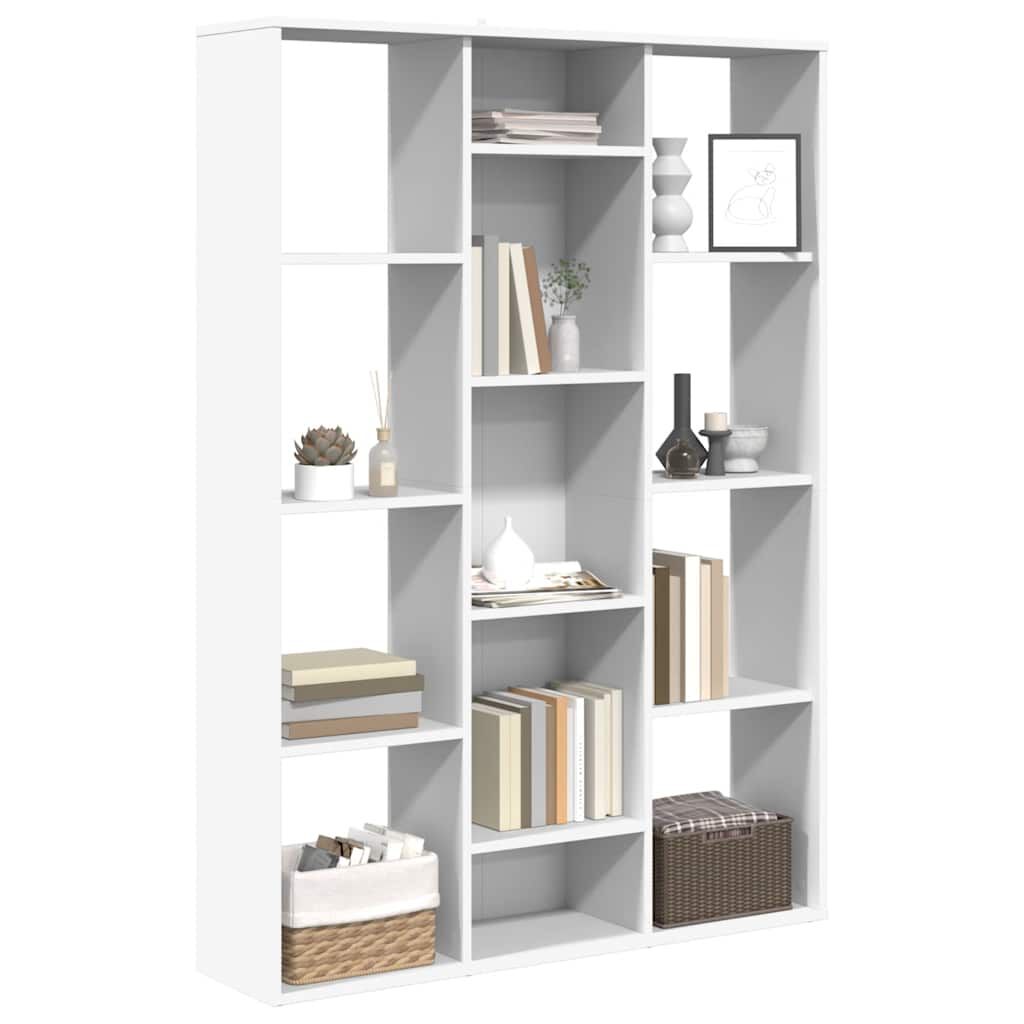 vidaXL Διαχωριστικό/Βιβλιοθήκη Λευκό 100x24x140 εκ. από Επεξ. Ξύλο