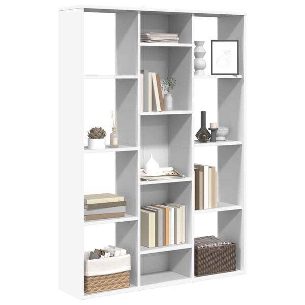 vidaXL Διαχωριστικό/Βιβλιοθήκη Λευκό 100x24x140 εκ. από Επεξ. Ξύλο