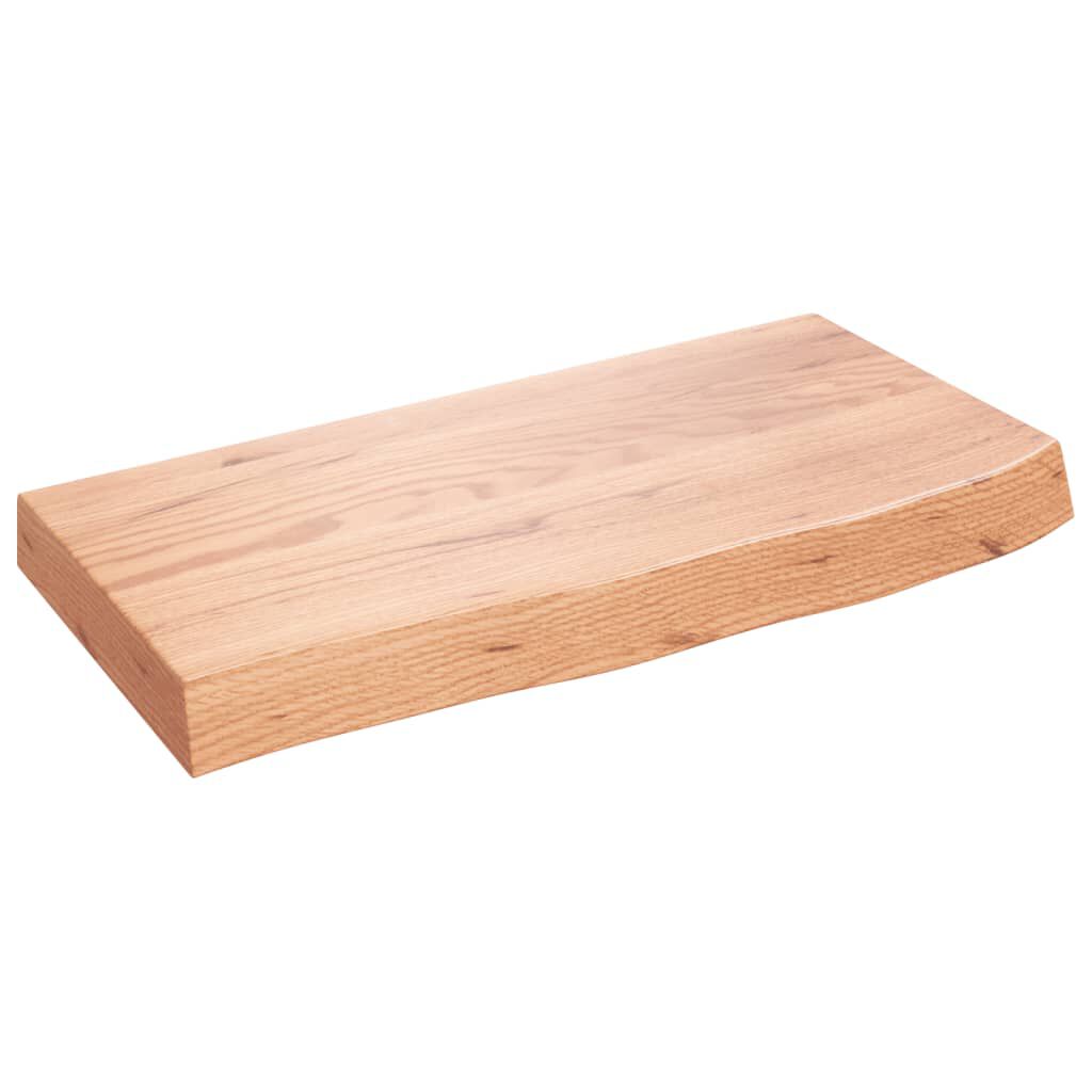 vidaXL Ράφι Τοίχου Ανοιχτό Καφέ 60x30x(2-6)εκ. Επεξ. Μασίφ Ξύλο Δρυός