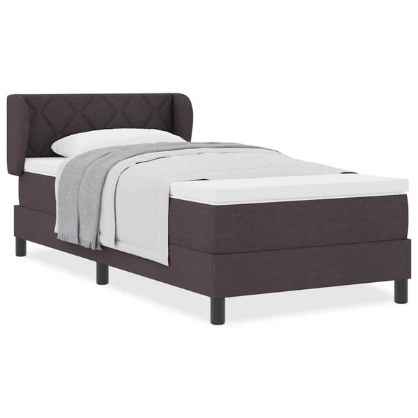 vidaXL Κρεβάτι box spring με στρώμα με στρώμα Σκούρο καφέ Σκούρο καφέ