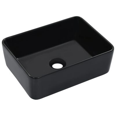 vidaXL Νιπτήρας Μαύρος 40 x 30 x 13 εκ. Κεραμικός