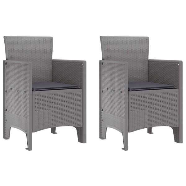 vidaXL Καρέκλα Κήπου 2 pcs Ανοιχτό γκρι 53 x 49 x 85 εκ. PP