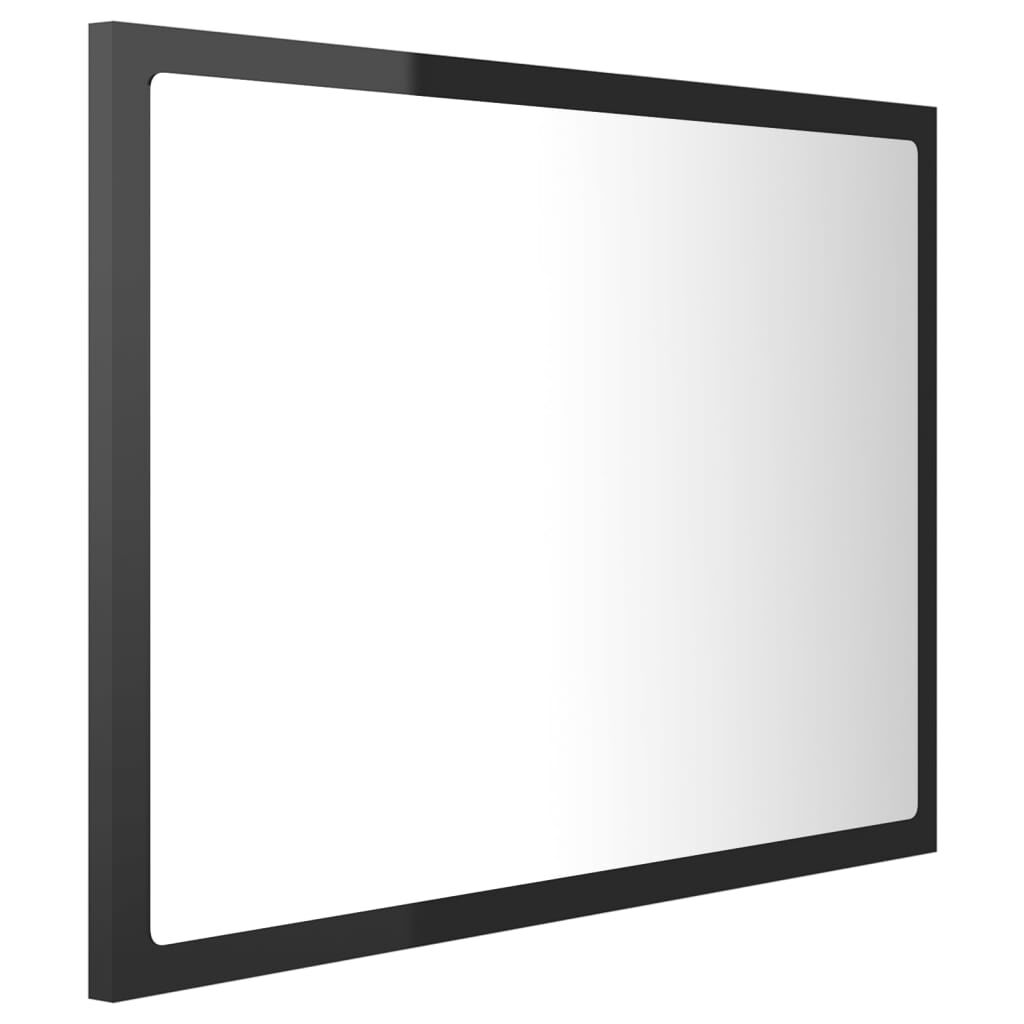 vidaXL Καθρέφτης Μπάνιου με LED Γυαλ. Μαύρο 60x8,5x37 εκ. Ακρυλικός