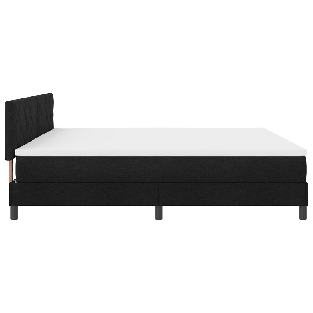 vidaXL Box Spring Κρεβάτι με Στρώμα & LED Μαύρο 200x200 εκ Ύφασμα
