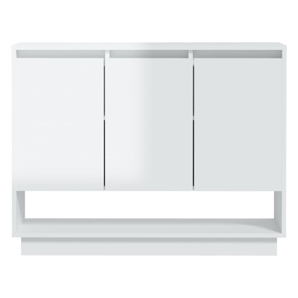 vidaXL Μπουφές Γυαλιστερός Λευκός 97 x 31 x 75 εκ. από Μοριοσανίδα
