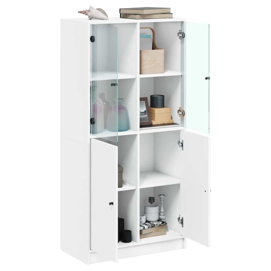 vidaXL Ντουλάπι με Πόρτες Λευκό 68x37x142 εκ. από Επεξεργασμένο Ξύλο