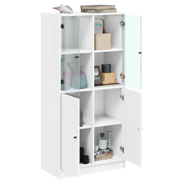 vidaXL Ντουλάπι με Πόρτες Λευκό 68x37x142 εκ. από Επεξεργασμένο Ξύλο