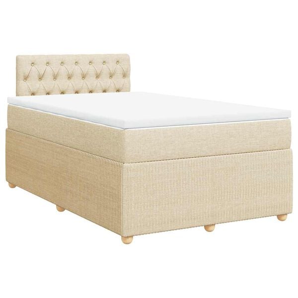 vidaXL &Kappa;&rho;&epsilon;&beta;ά&tau;&iota; Boxspring &mu;&epsilon; &Sigma;&tau;&rho;ώ&mu;&alpha; &Kappa;&rho;&epsilon;&mu; 120x200 &epsilon;&kappa;. &Upsilon;&phi;&alpha;&sigma;&mu;ά&tau;&iota;&nu;&omicron;